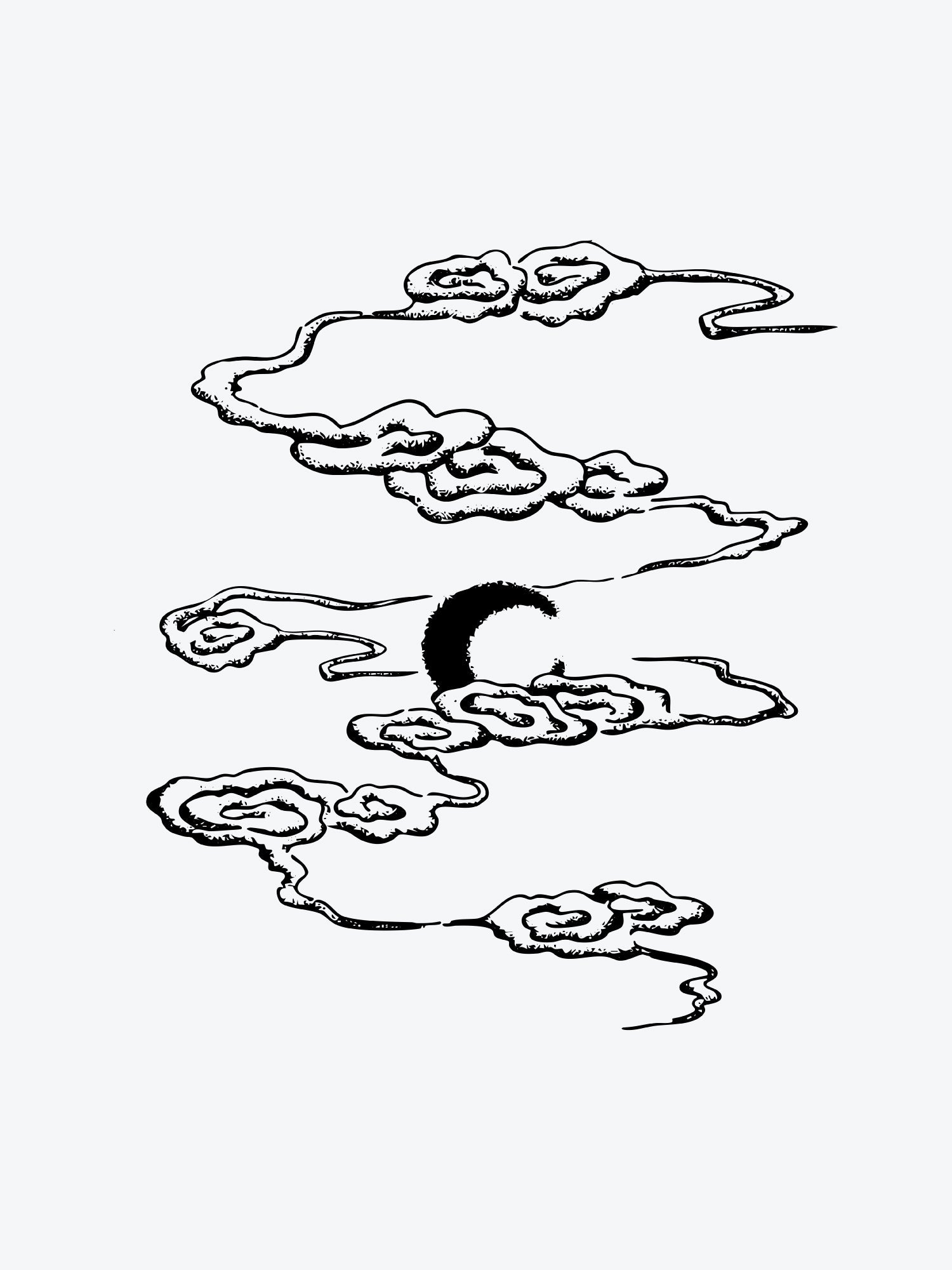 Sun in the Clouds temporary tattoo