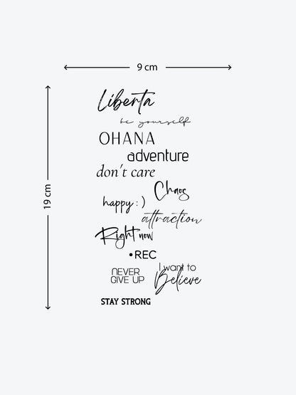 Words Bundle (13 Tattoos) temporary tattoo
