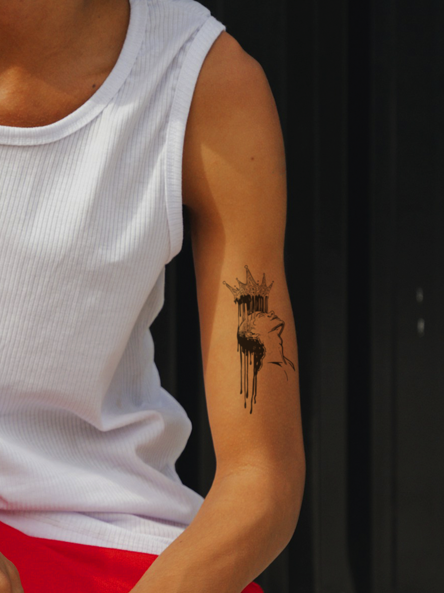 Melting Crown temporary tattoo