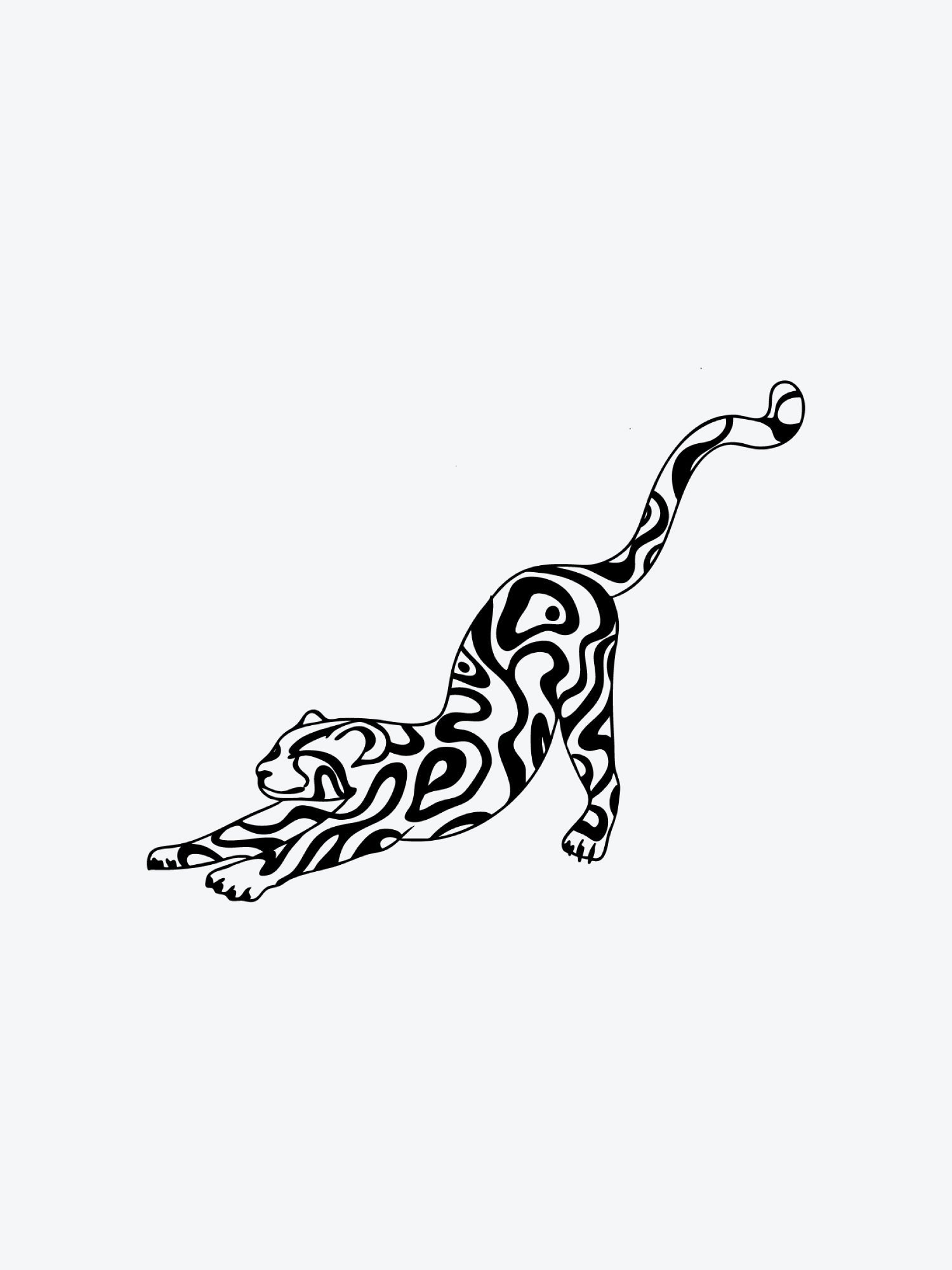 Stretching Cheetah temporary tattoo