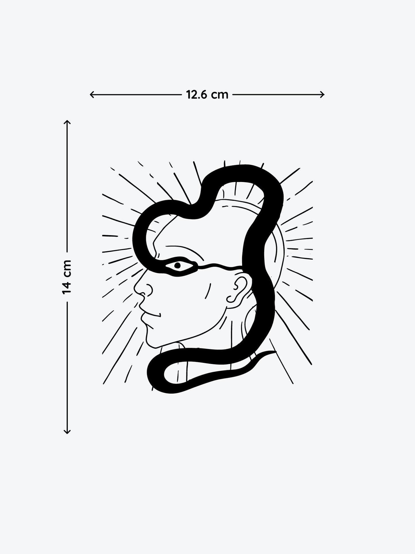 Snake Head temporary tattoo