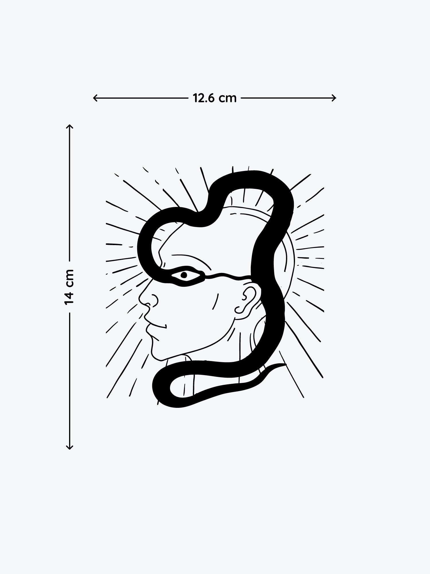 Snake Head temporary tattoo
