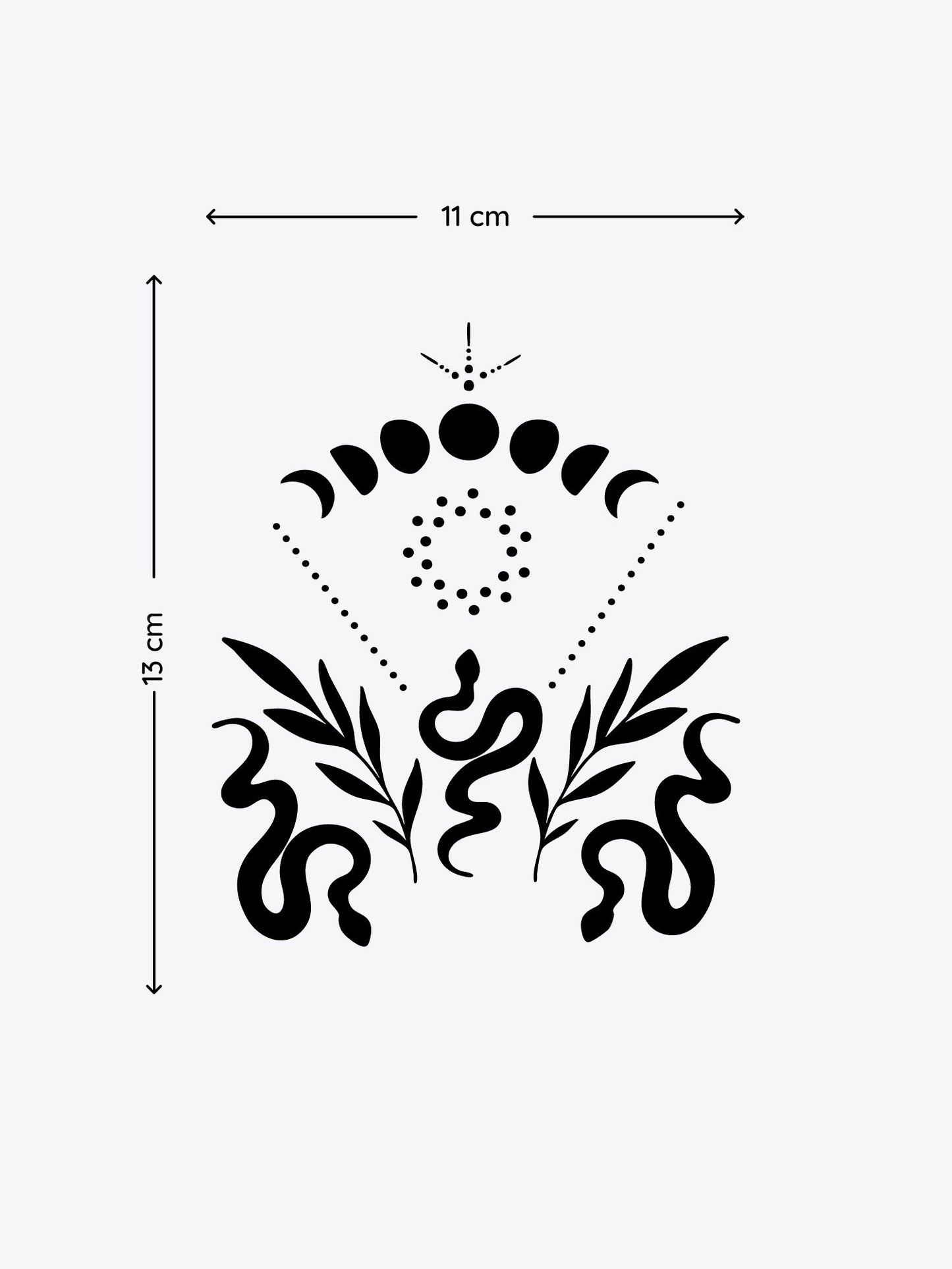 Snake N Moon temporary tattoo