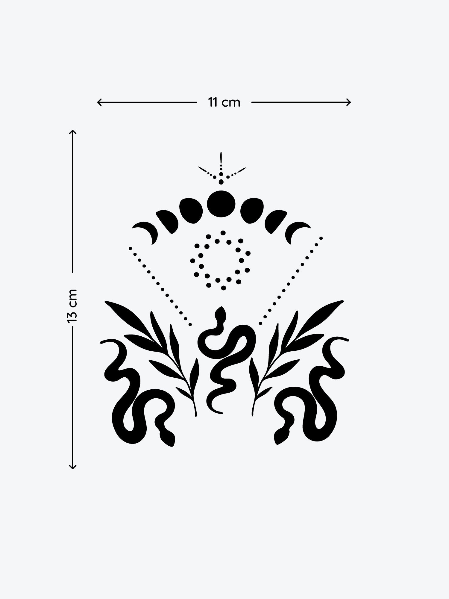 Snake N Moon temporary tattoo