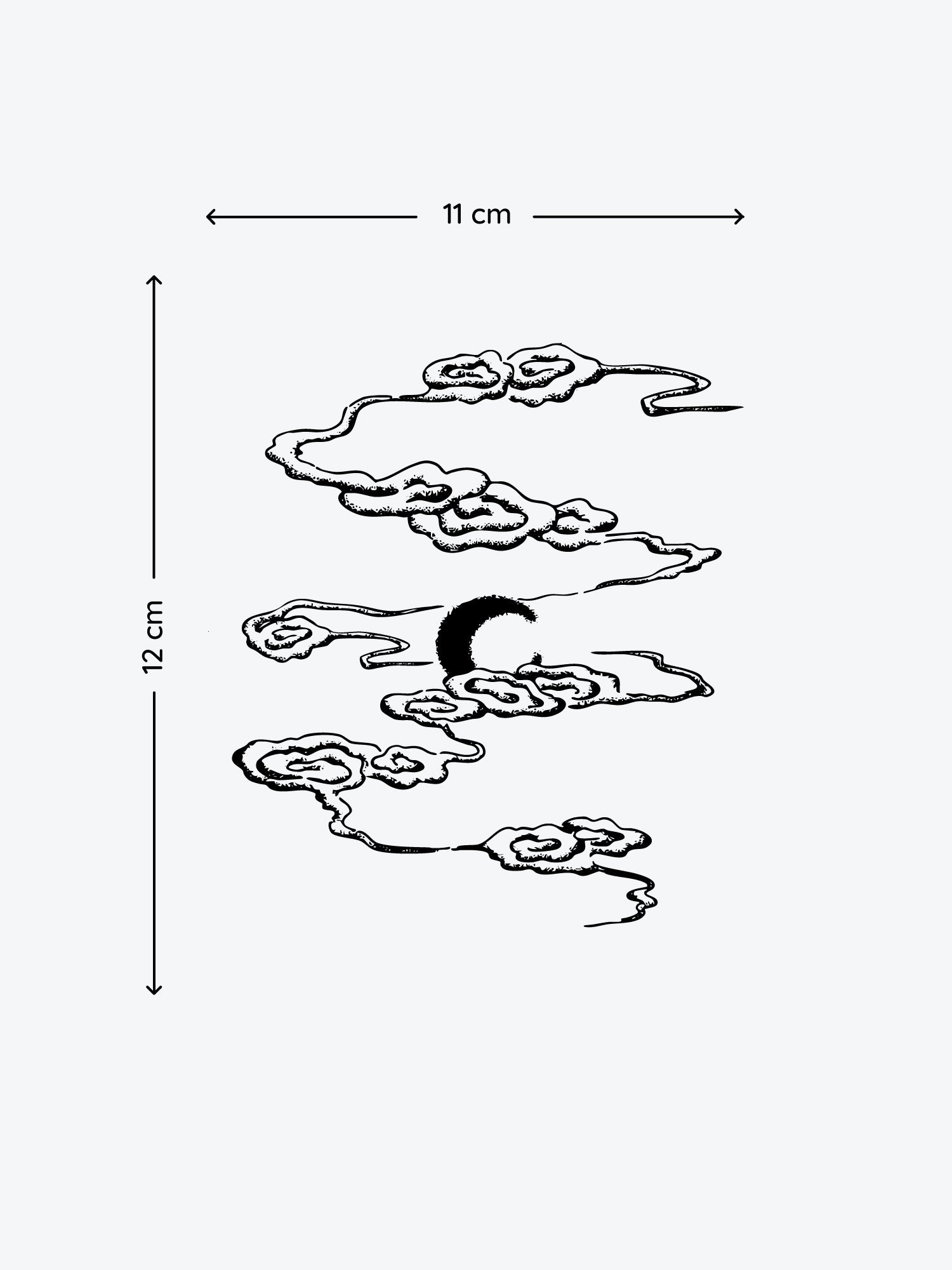 Sun in the Clouds temporary tattoo