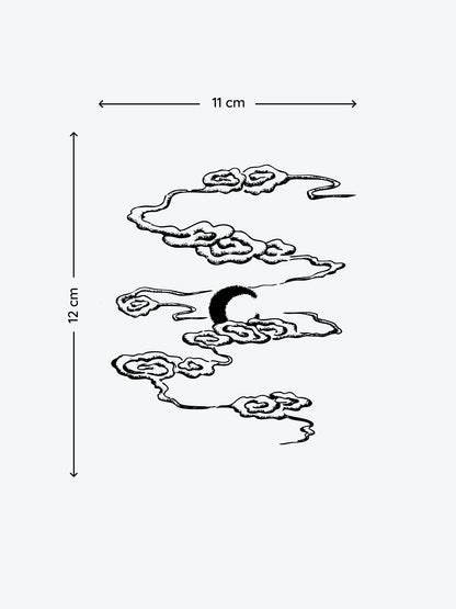Sun in the Clouds temporary tattoo