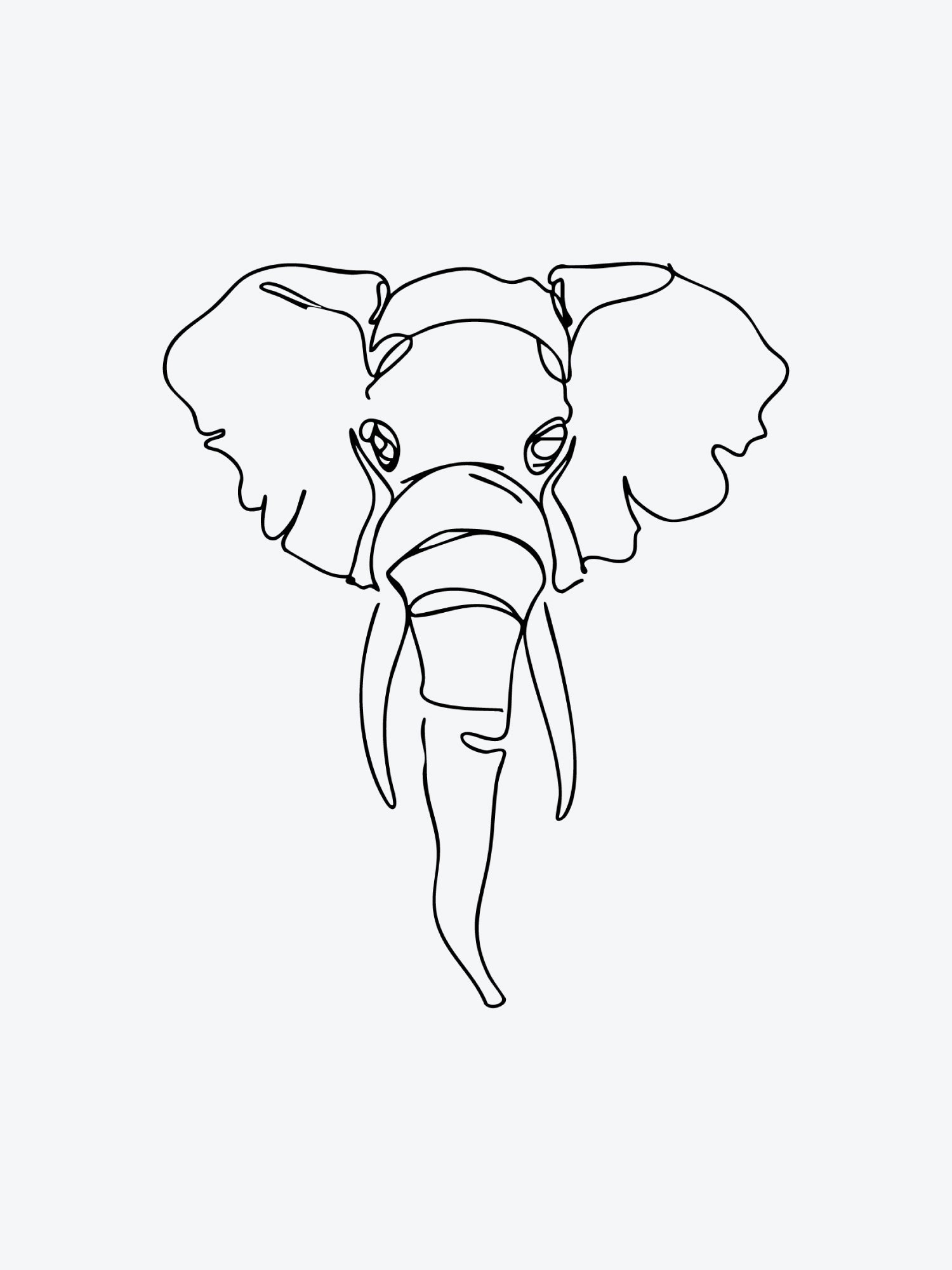 Elephant Oneliner temporary tattoo