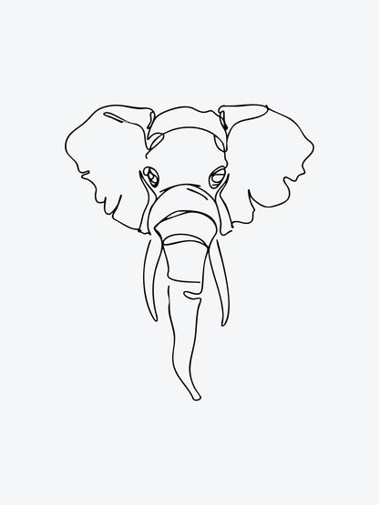 Elephant Oneliner temporary tattoo