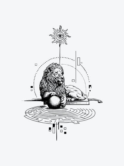 Lion Sculpture temporary tattoo
