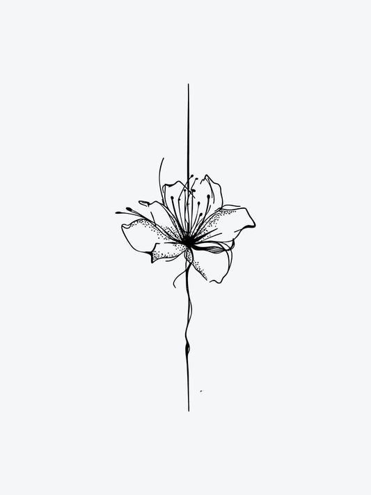 Abstract Flower temporary tattoo