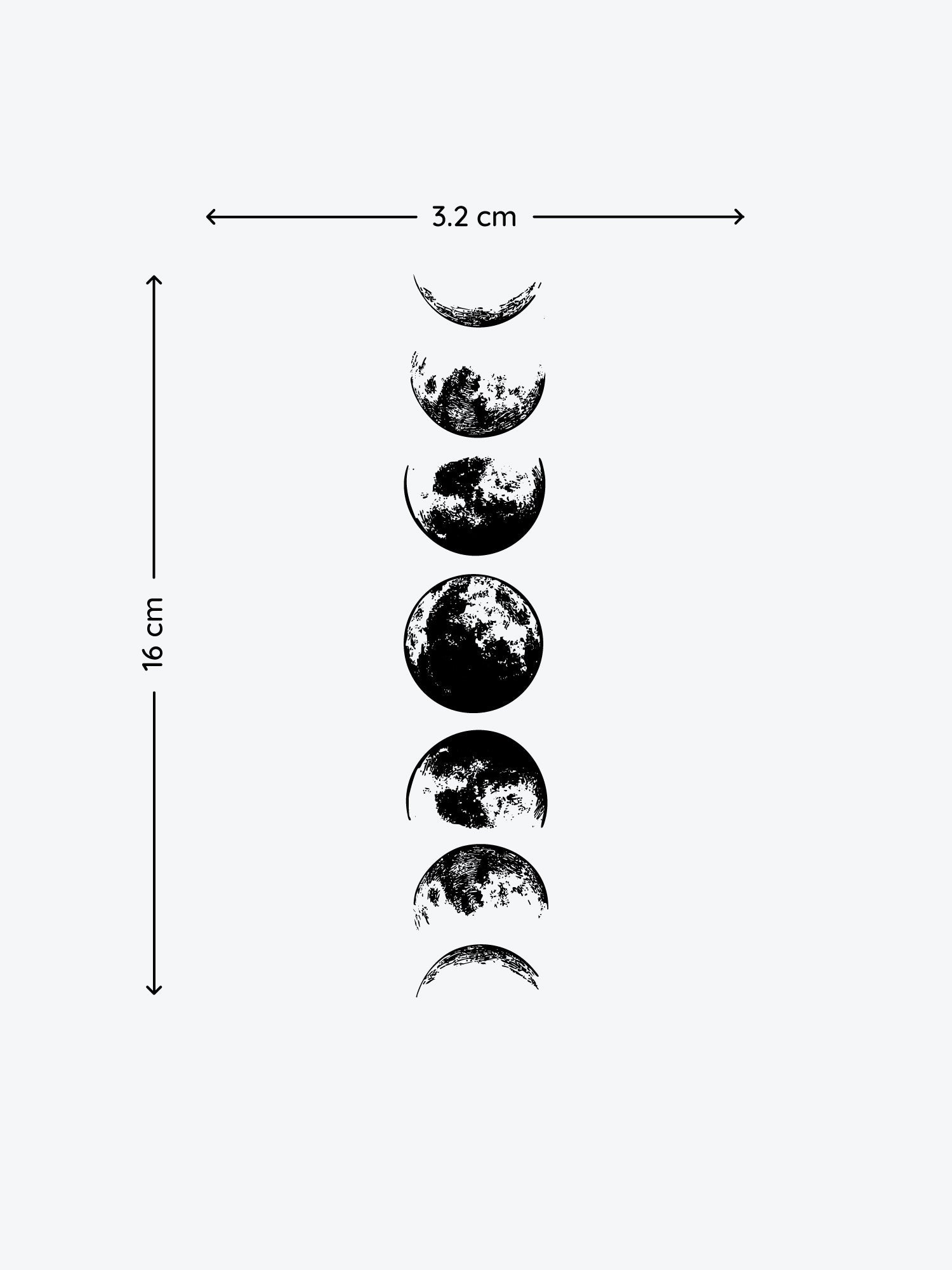 Moon Phases temporary tattoo