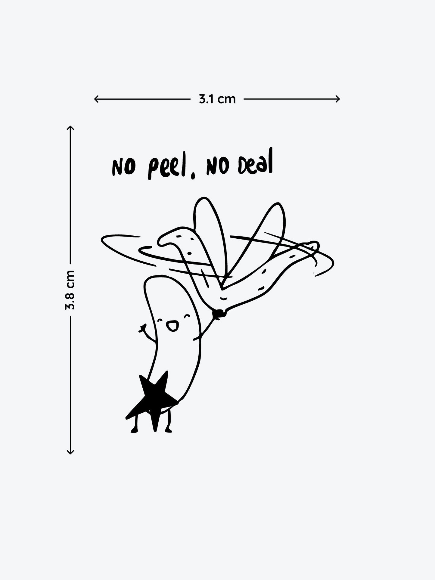 Banana Gets Naked temporary tattoo