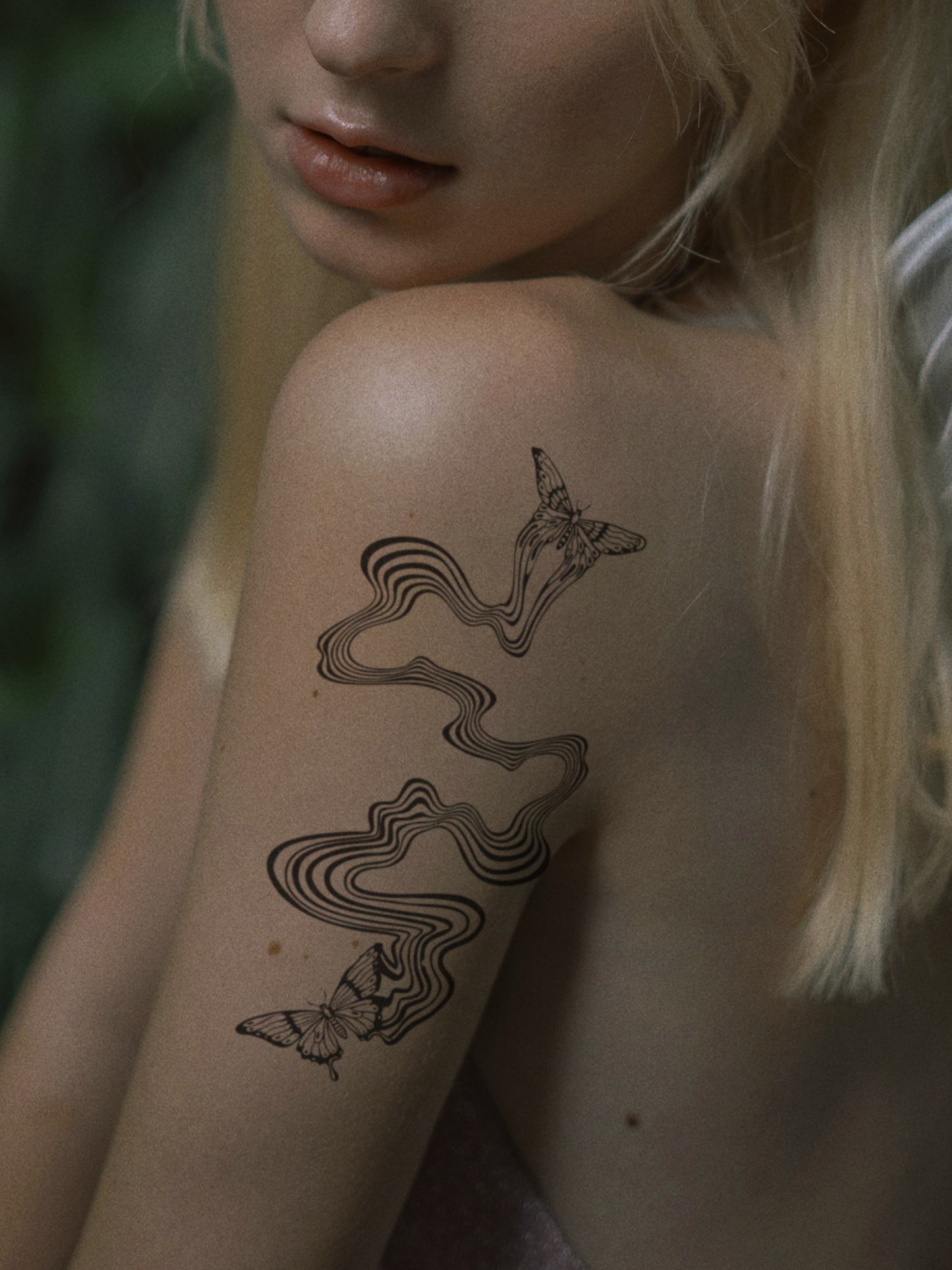 Psychedelic Butterflies temporary tattoo