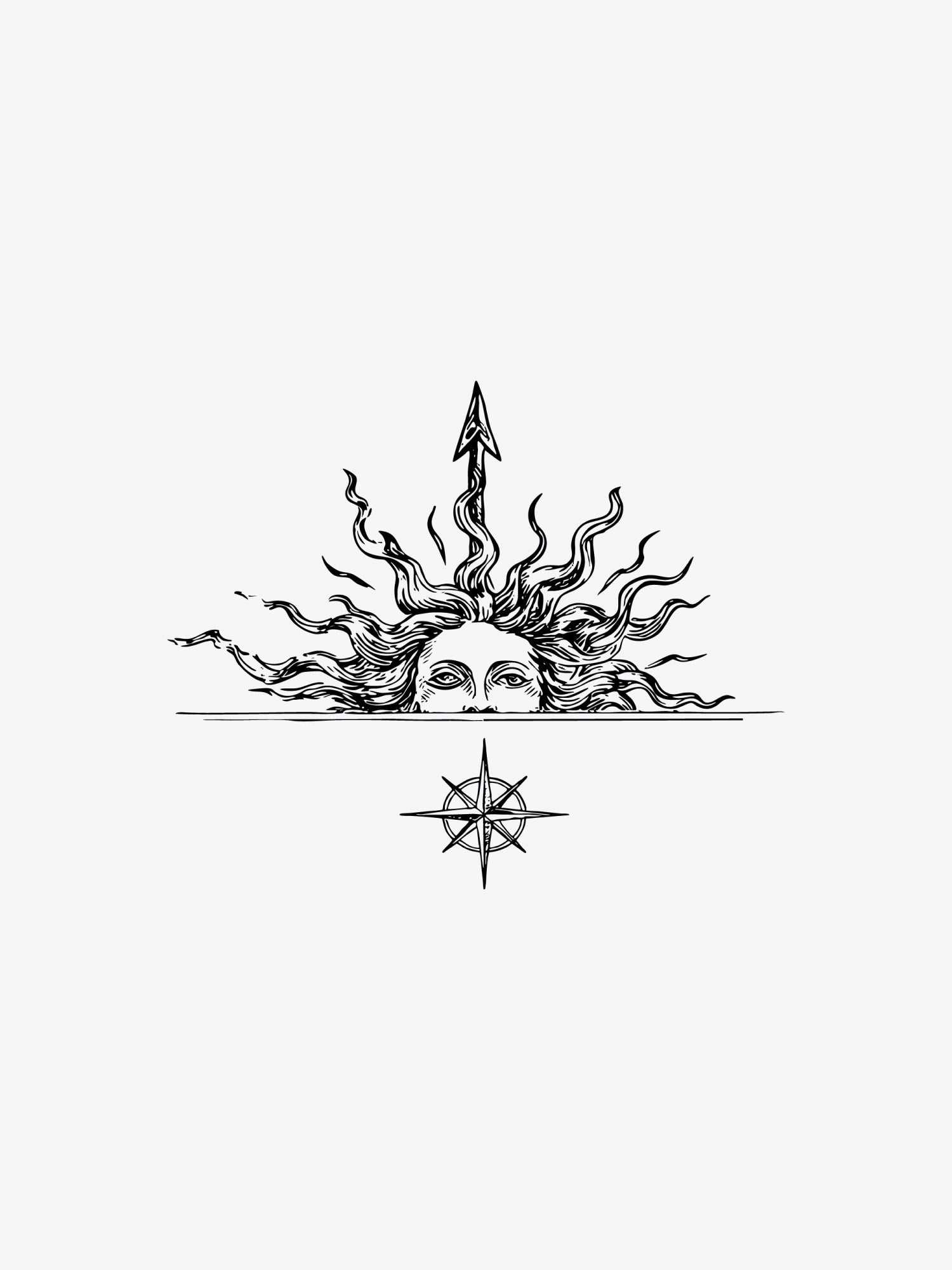 Sun God temporary tattoo