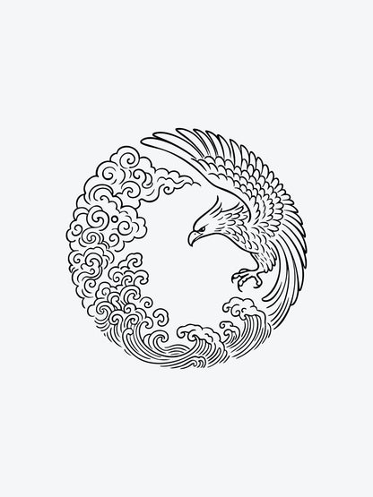 Eagle In Clouds temporary tattoo