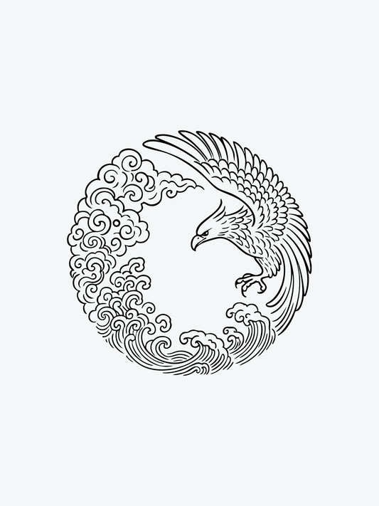 Eagle In Clouds temporary tattoo