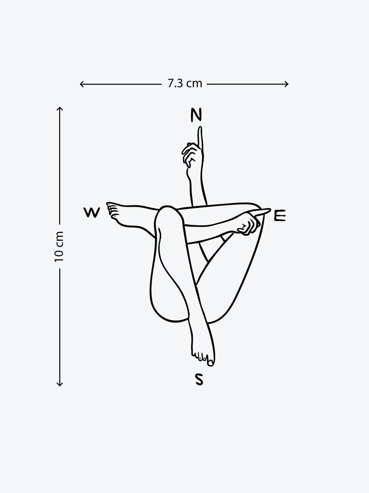 Leg Compass temporary tattoo