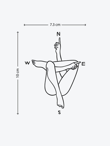 Leg Compass temporary tattoo