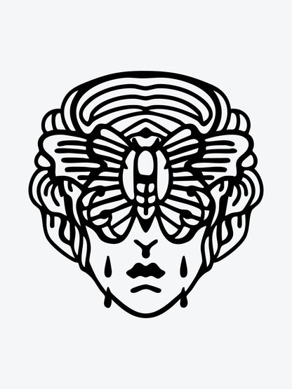 Butterfly Head temporary tattoo