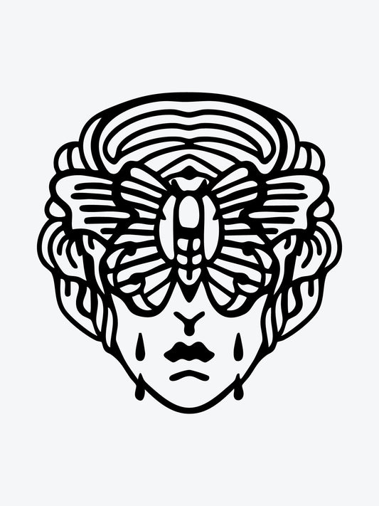 Butterfly Head temporary tattoo