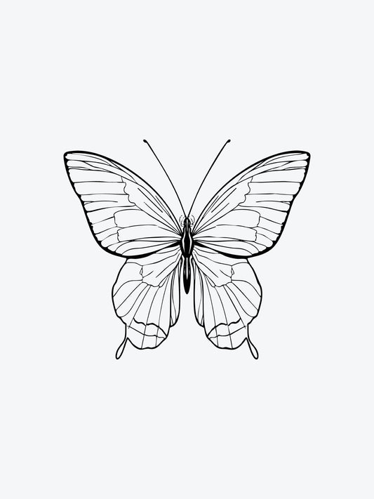 Butterfly Linework temporary tattoo
