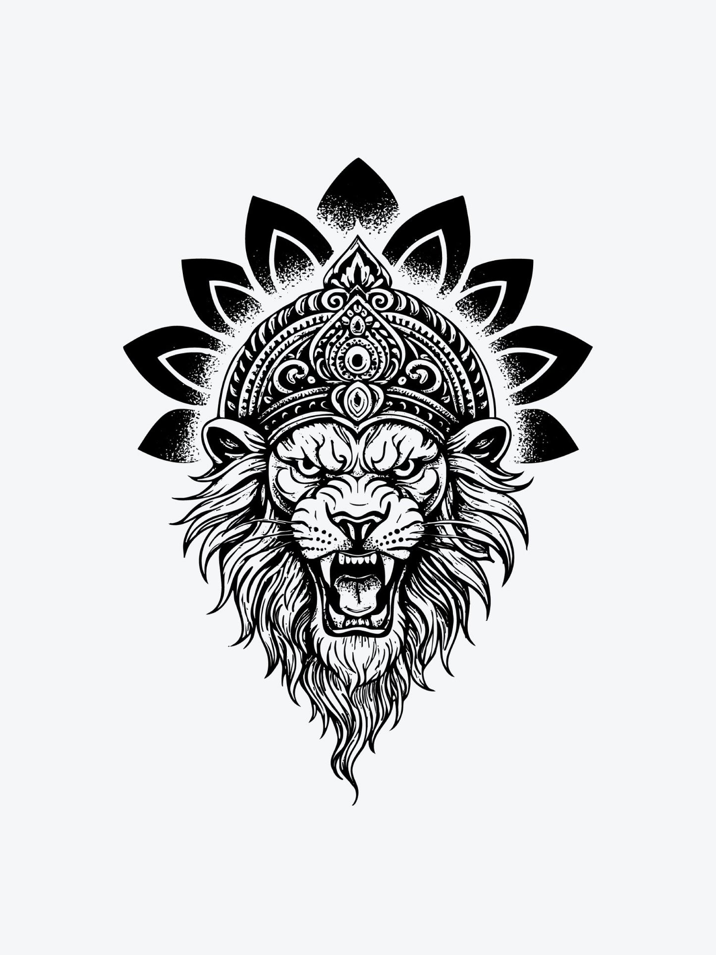 Mandala Lion temporary tattoo