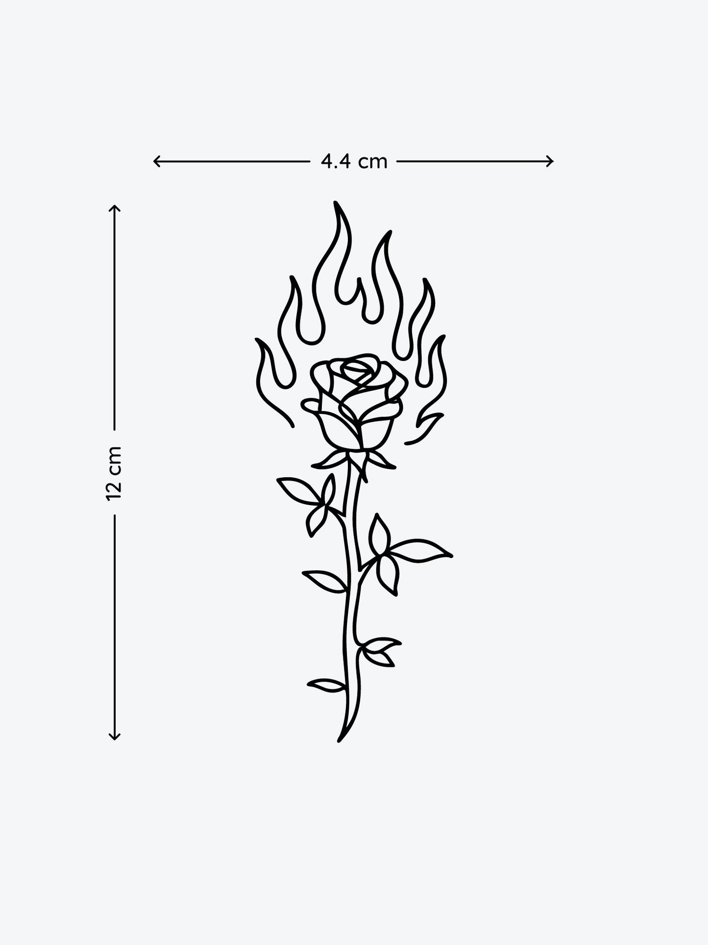 Burning Rose temporary tattoo