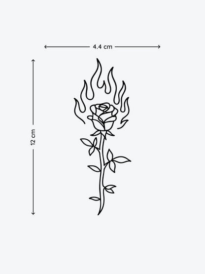 Burning Rose temporary tattoo