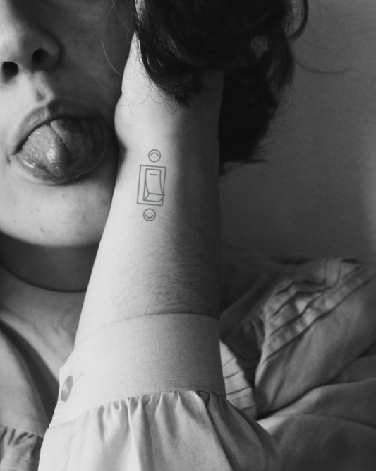 On Off temporary tattoo