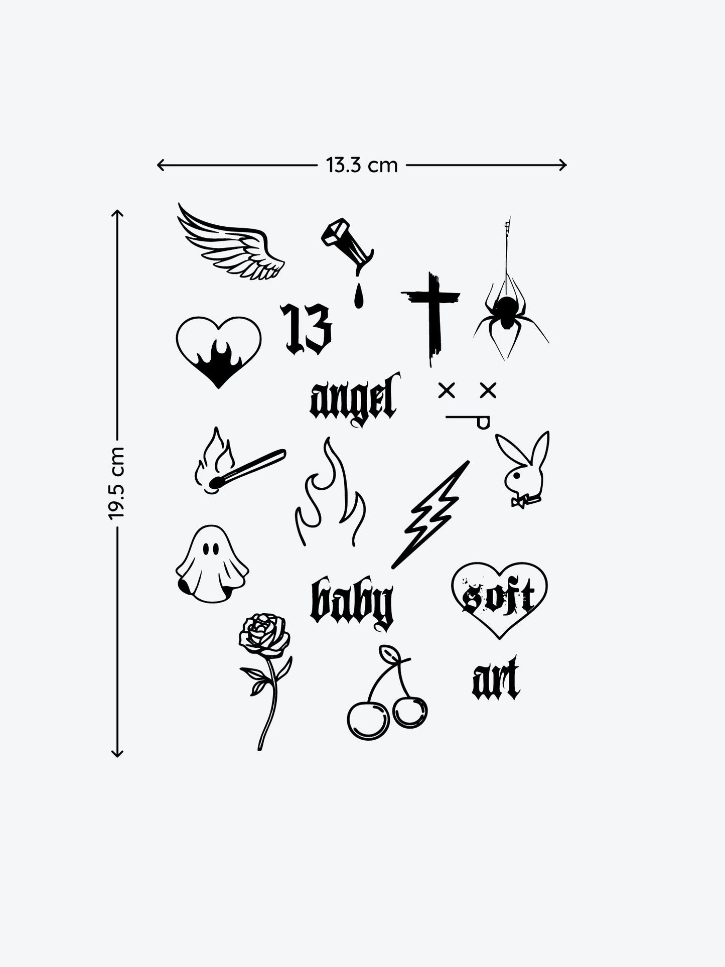 Modern Shit Bundle(18 Tattoos) temporary tattoo