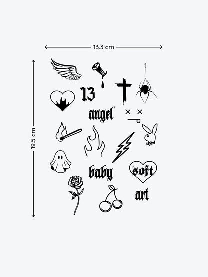 Modern Shit Bundle(18 Tattoos) temporary tattoo