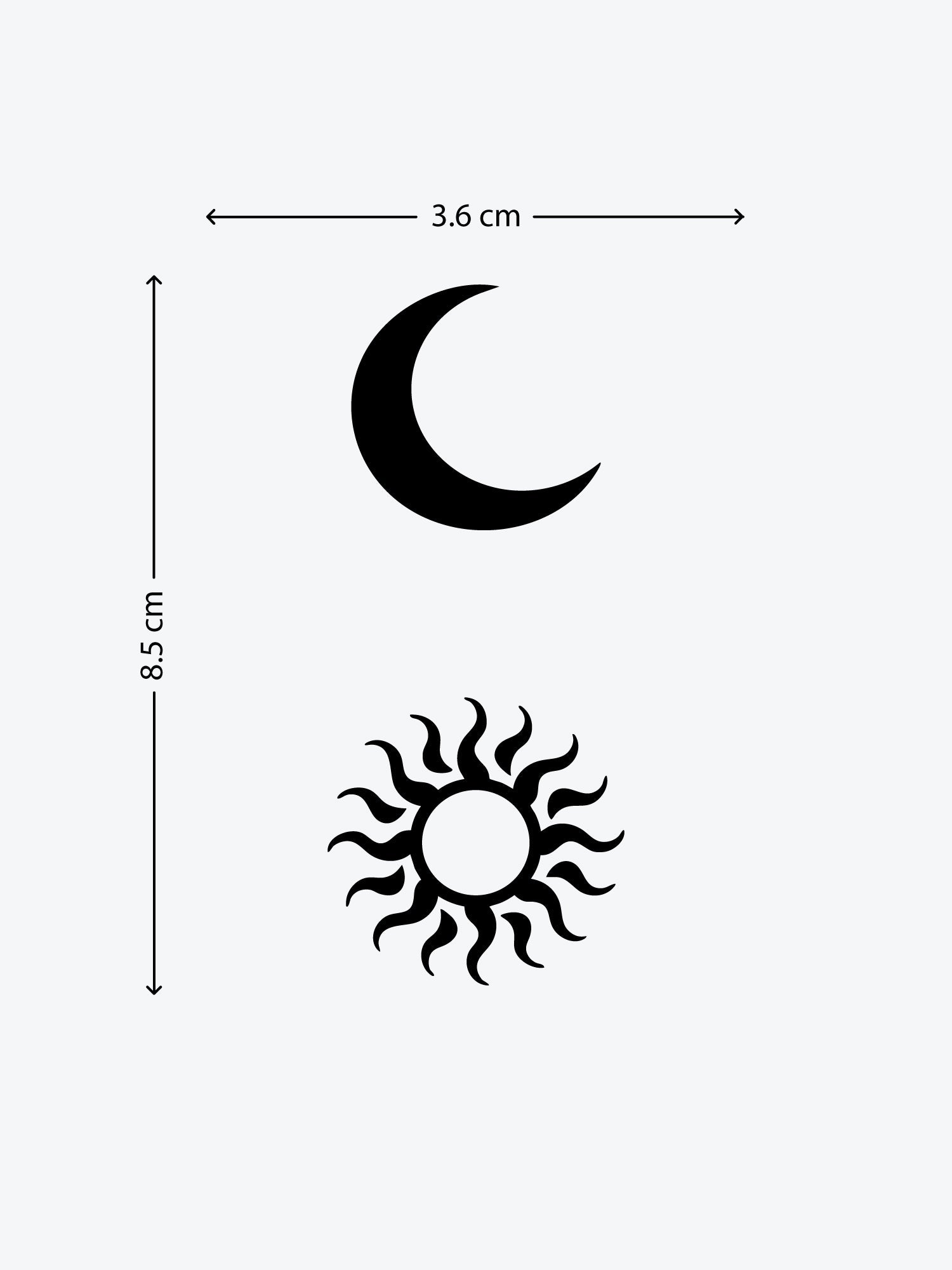 Sun Moon Pair temporary tattoo
