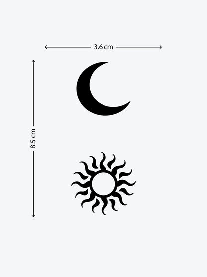 Sun Moon Pair temporary tattoo