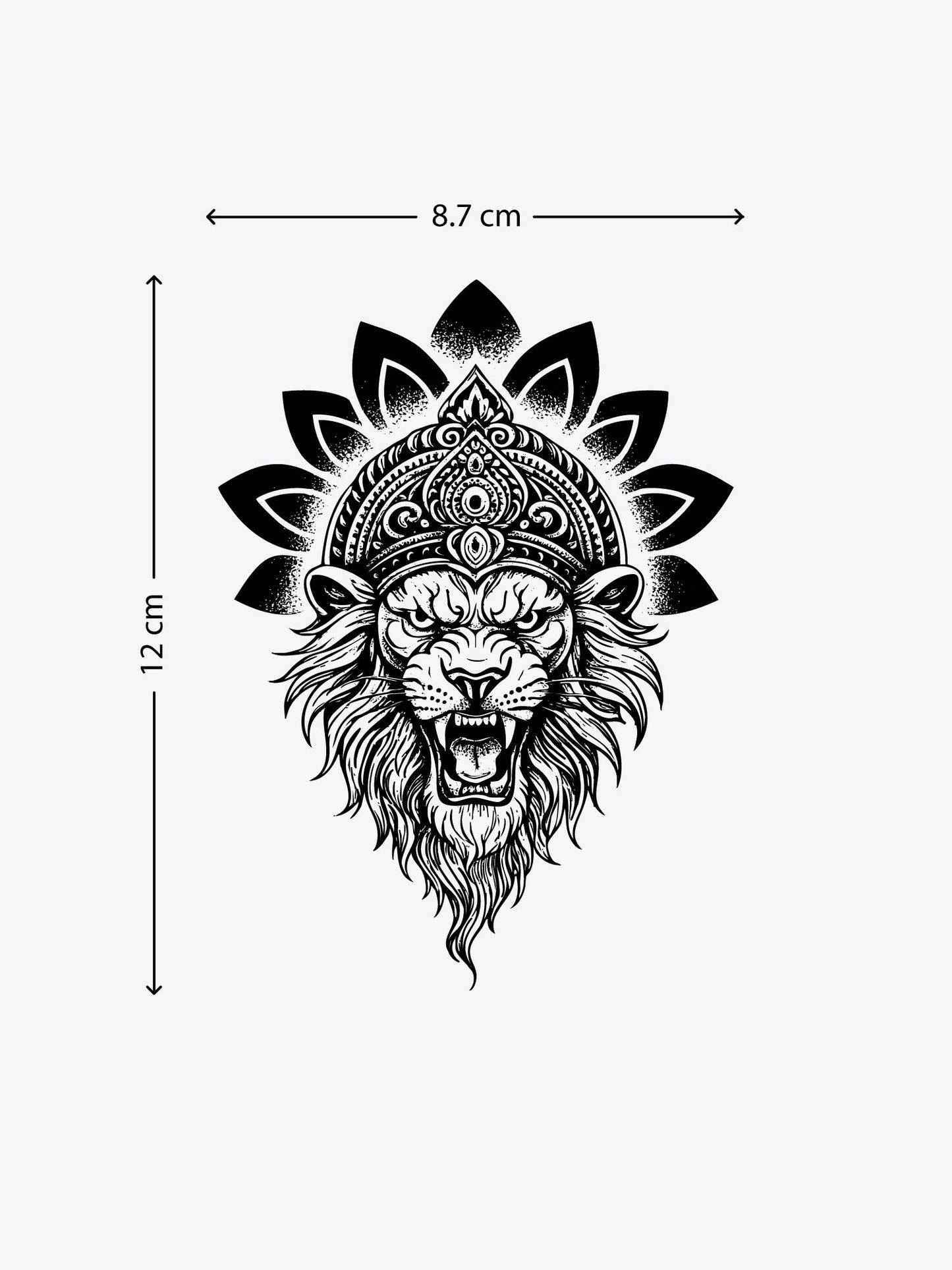 Mandala Lion temporary tattoo