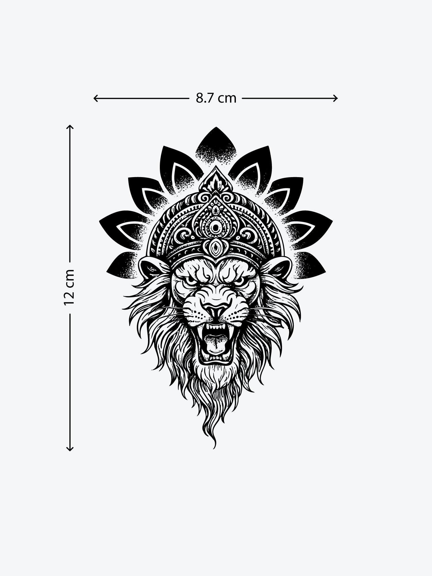 Mandala Lion temporary tattoo