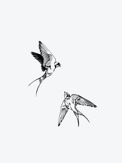Swallow Birds Couple temporary tattoo