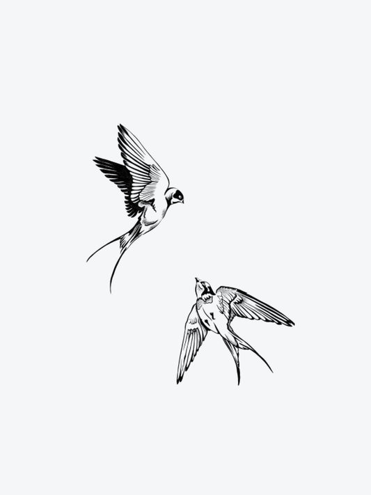 Swallow Birds Couple temporary tattoo
