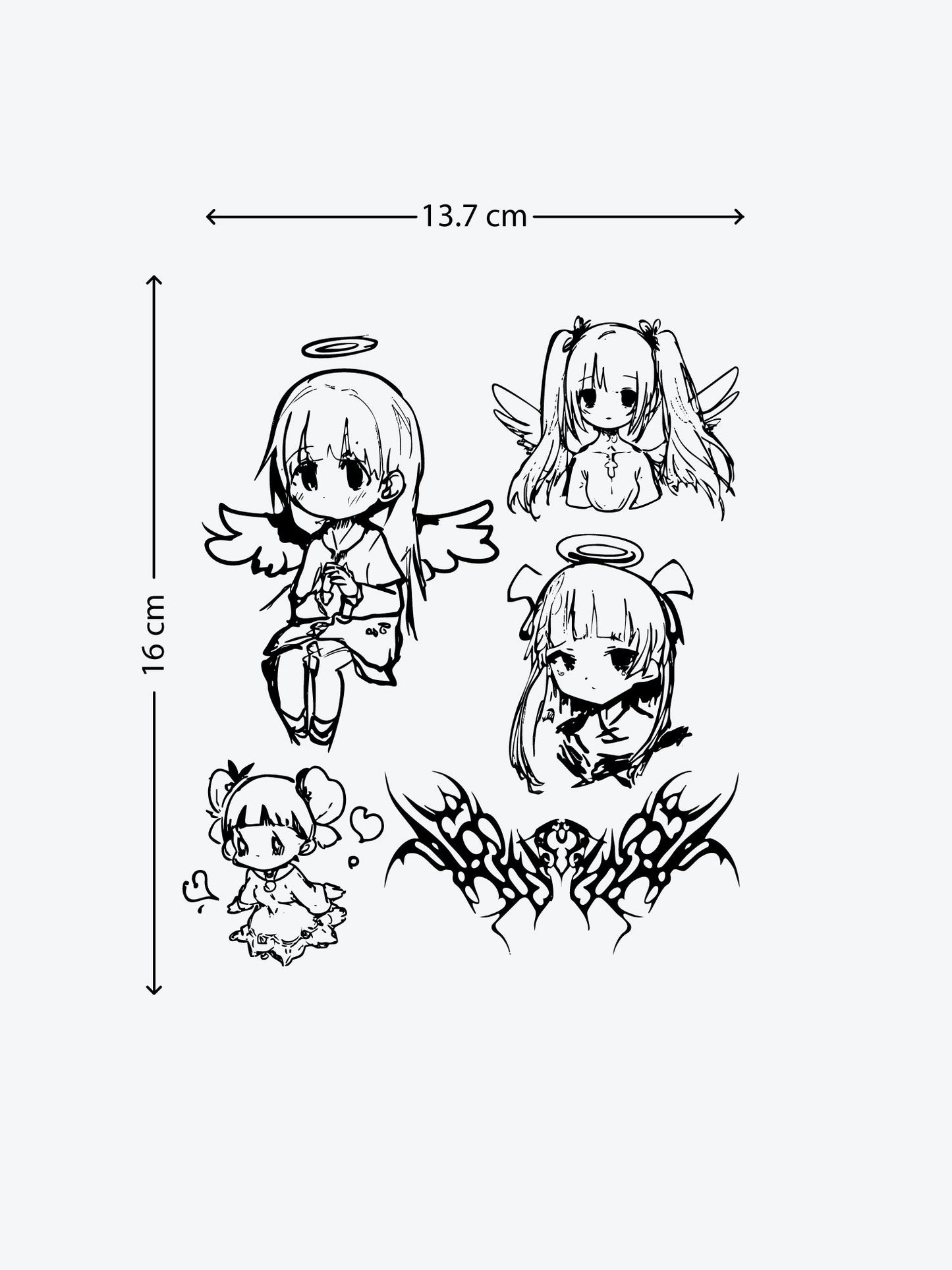 Anime Bundle(5 Tattoos) temporary tattoo