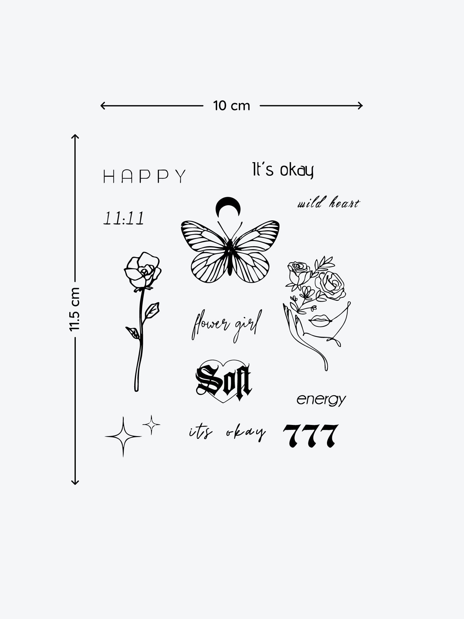 Its Okay Bundle(12 Tattoos) temporary tattoo