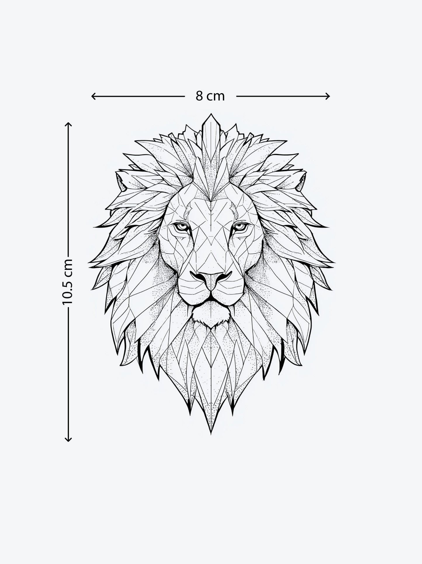 Geometric Lion temporary tattoo