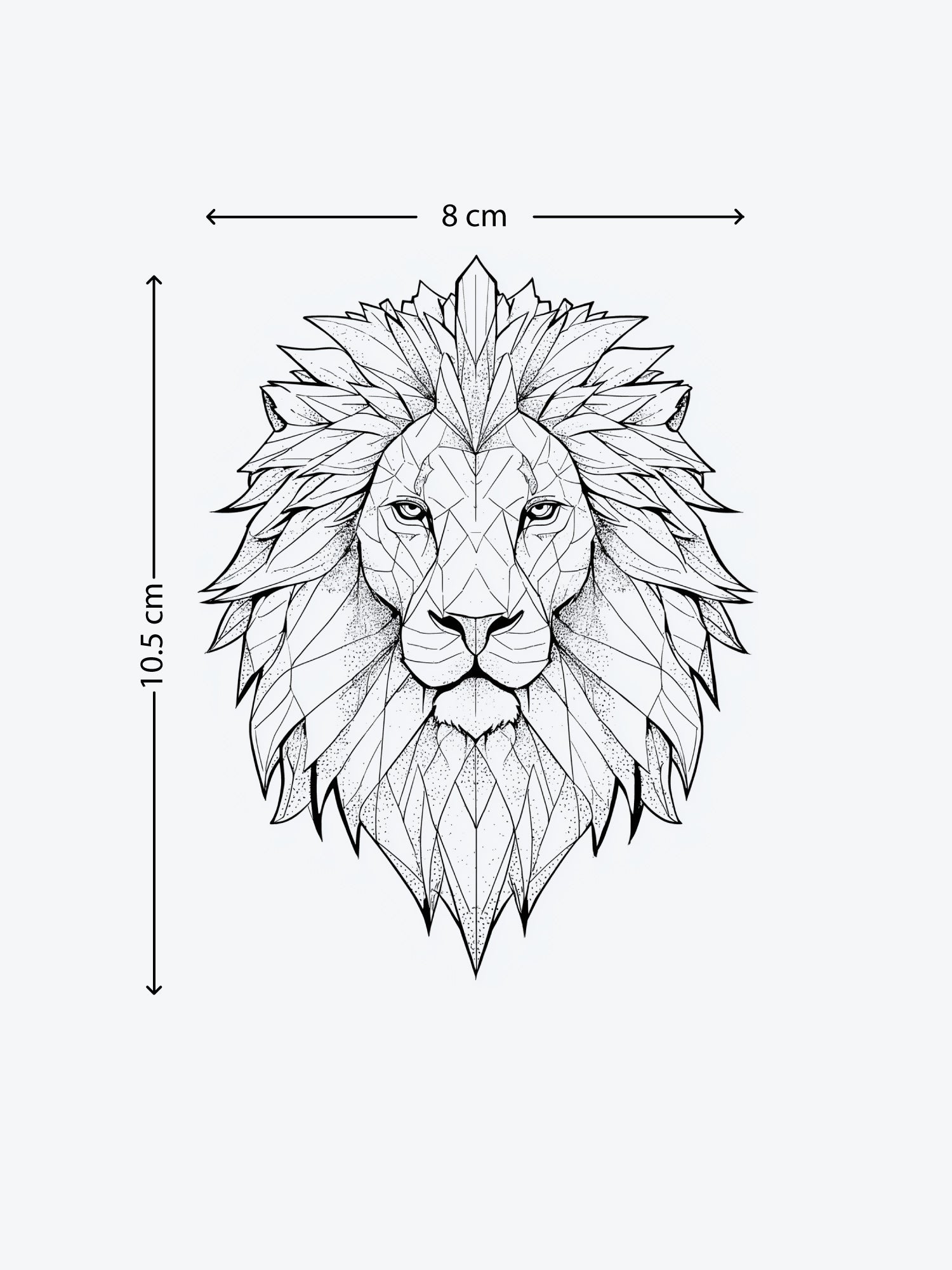 Geometric Lion temporary tattoo