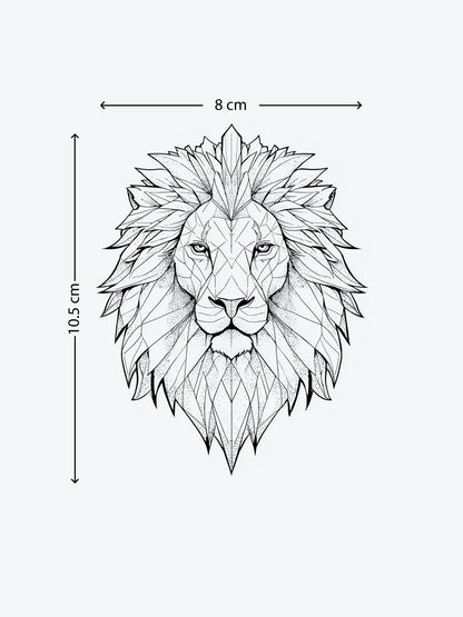Geometric Lion temporary tattoo