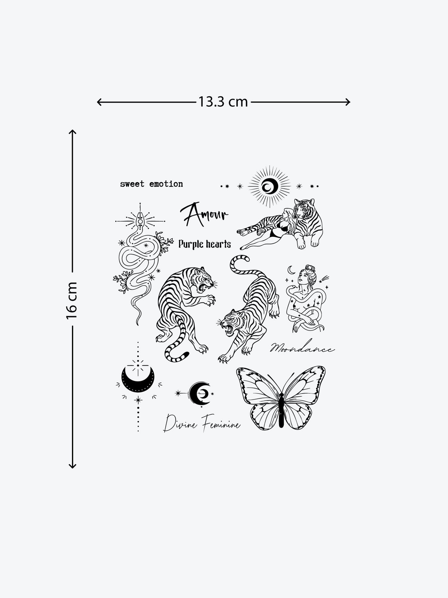 Feminin Bundle (14 Tattoos) temporary tattoo