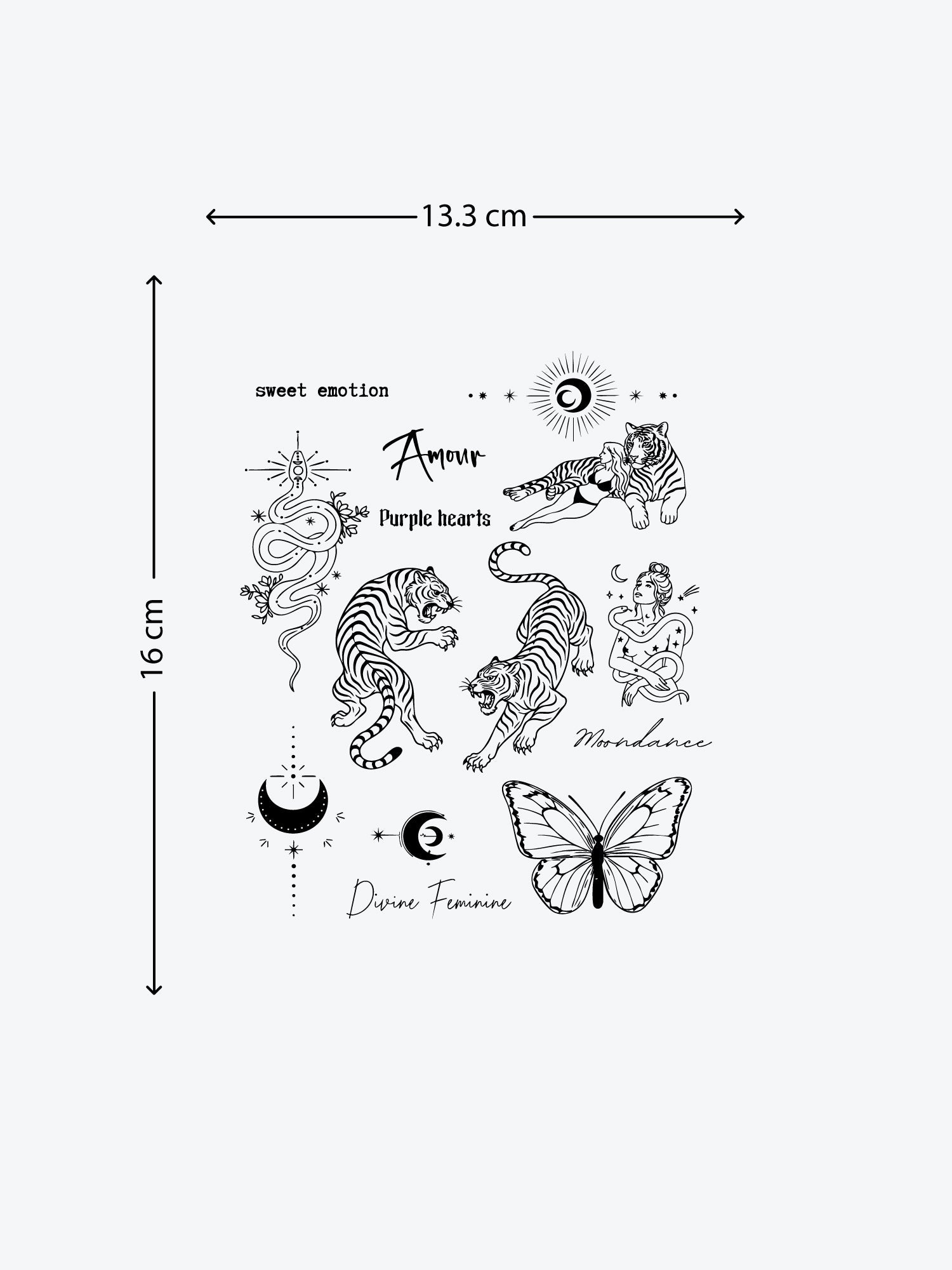 Feminin Bundle (14 Tattoos) temporary tattoo