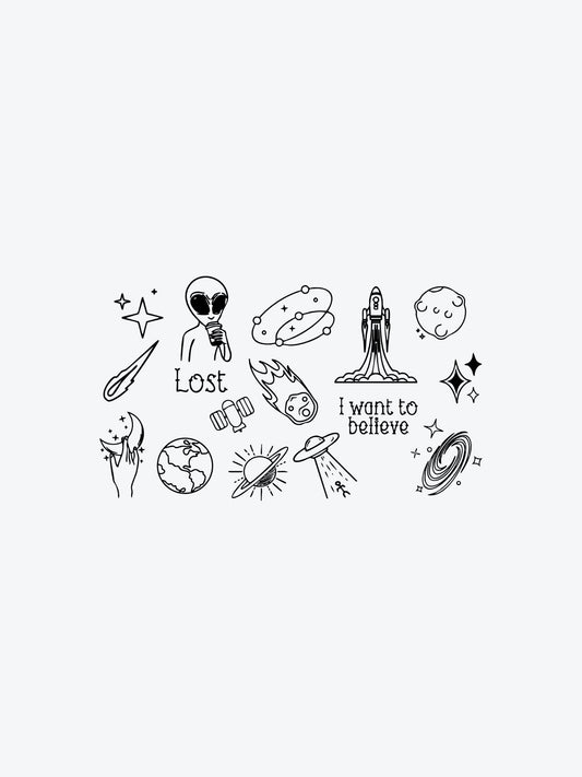 Alien Bundle(16 Tattoos) temporary tattoo