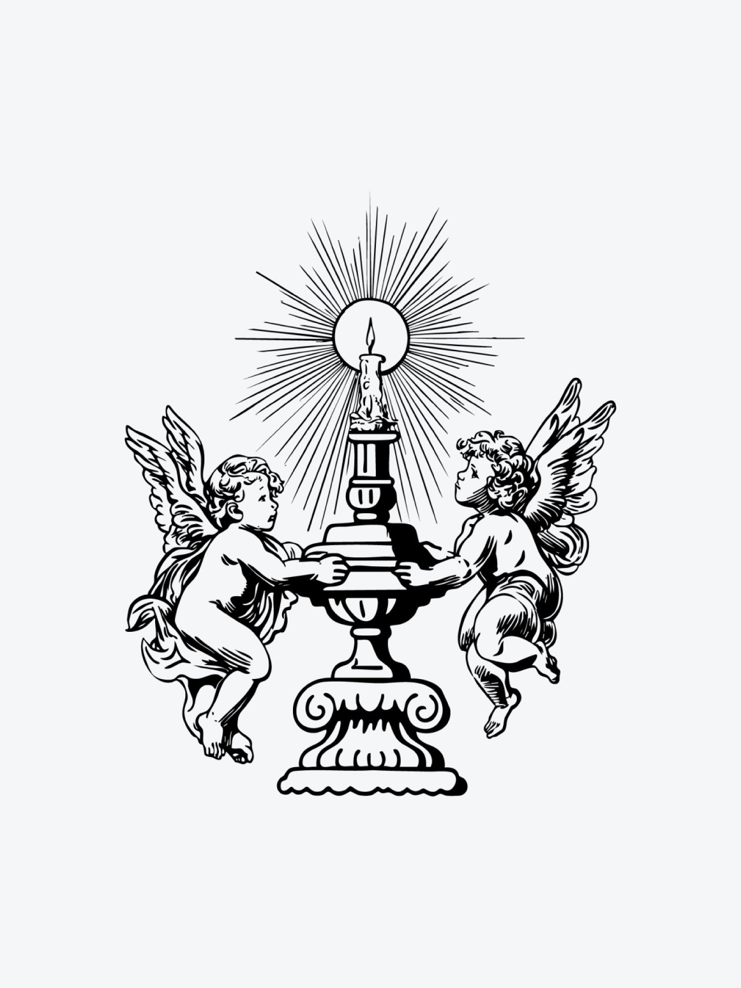 Candle Angels temporary tattoo