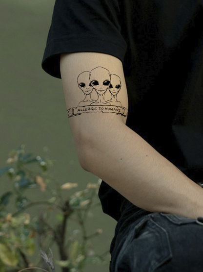 Allergic To Humans temporary tattoo