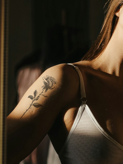 Rose Sketchwork temporary tattoo