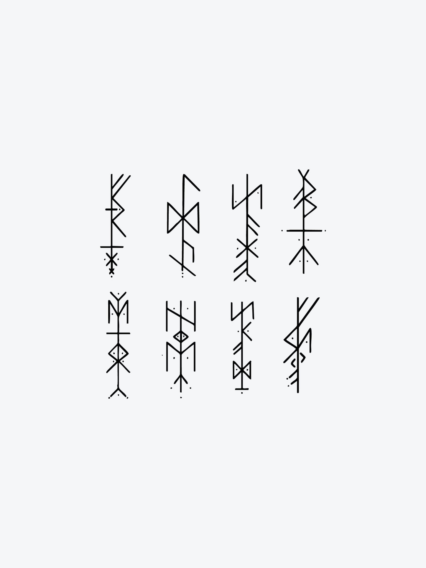 Viking Symbols temporary tattoo