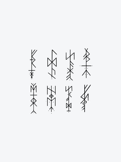Viking Symbols temporary tattoo